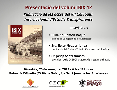 cartell p
 resentacio volum IBIX 12 agenda